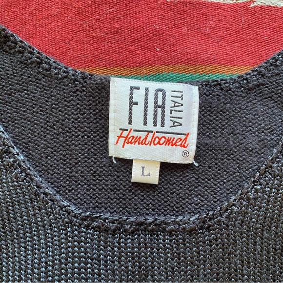 VTG Fia Italia Handloomed Knit Sweater tank Top! Rayon/Cotton. Large. - Picture 14 of 14